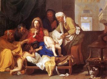 Charles Le Brun : Holy Family with the Adoration of the Child